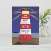 Vuurtoren Nautische Verjaardag Party Ship Navy Kaart (Staand voorkant)