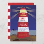 Vuurtoren Nautische Verjaardag Party Ship Navy Kaart (Voorkant / Achterkant)