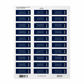 Vuurtoren Navy Blauwe Retouradreslabels Etiket (Full Sheet)