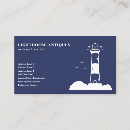 Vuurtoren - Navy Blue Visitekaartje (Voorkant)