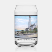 Vuurtoren New London CT Blikvorm Glas (Achterkant)