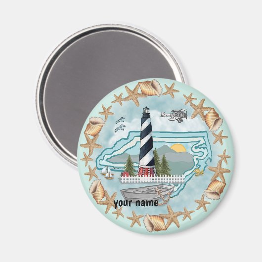 vuurtoren North Carolina Shells Magneet (Voorkant / Achterkant)