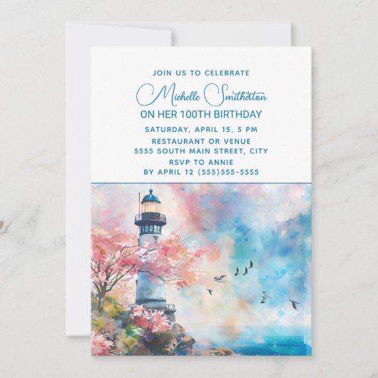 Vuurtoren Oceaan nautische 100e verjaardag Kaart (Voorkant)
