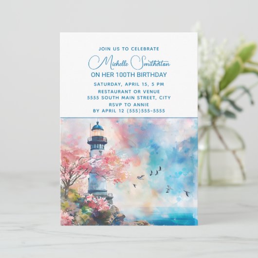 Vuurtoren Oceaan nautische 100e verjaardag Kaart (Staand voorkant)