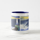 Vuurtoren oceaannachthond tweekleurige koffiemok (Center)