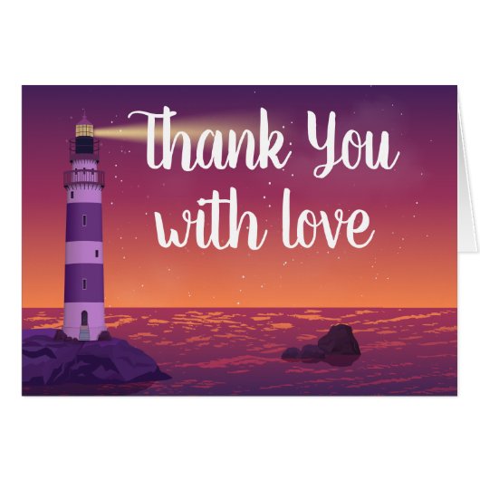 Vuurtoren Ocean Beach Nautical Weddenschap Bedankt (Voorkant Horizontaal)