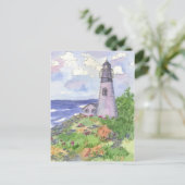 Vuurtoren Ocean Flower Meadow Briefkaart (Staand voorkant)