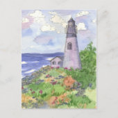 Vuurtoren Ocean Flower Meadow Briefkaart (Voorkant)