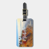 Vuurtoren Ocean Foto Custom Naam CA Vakantie Bagagelabel (Voorkant verticaal)