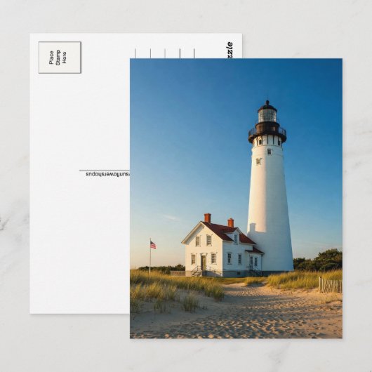 Vuurtoren Ocean Landscape Sun Briefkaart (Voorkant / Achterkant)