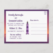 'Vuurtoren Ocean Nautical Just Married Wedding Aankondigingskaart (Achterkant)
