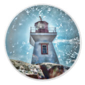 Vuurtoren Ocean Turquoise Blue Nautical Coastal Keramische Knop (Voorkant)