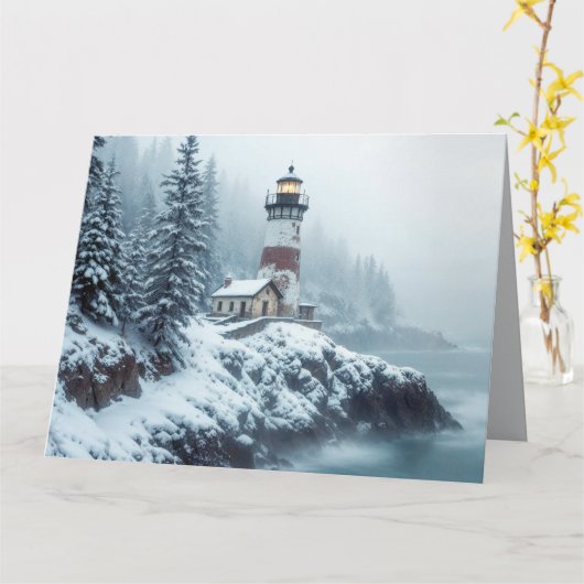 Vuurtoren Ocean Zee Natuur Marine Coastline Snow Kaart (Gele Bloem)