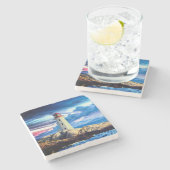 vuurtoren - Onderzetter van marmer (Zijkant)