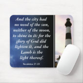 Vuurtoren, onthulling 21:23, en de stad had ... muismat (Met muis)