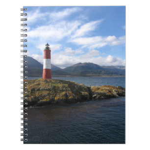 Vuurtoren op afstand, Kanaal van Beagle, Patagonia Notitieboek