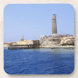 Vuurtoren op Brother Islands, Rode Zee, Egypte Onderzetter