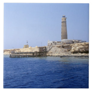 Vuurtoren op Brother Islands, Rode Zee, Egypte Tegeltje