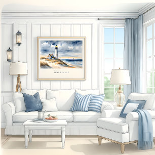 Vuurtoren op de Duinen - Serene Nautical Poster