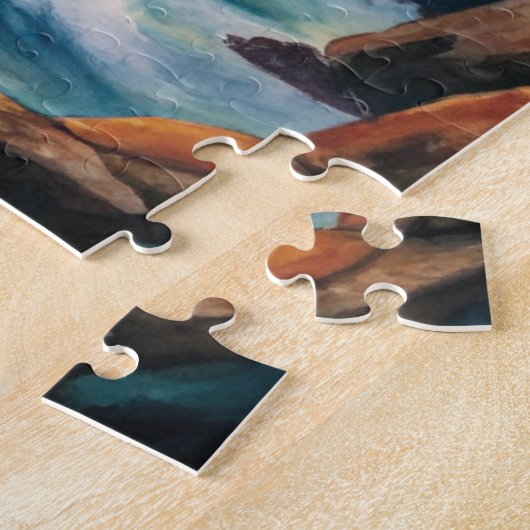 Vuurtoren op een klif legpuzzel (Zijkant)