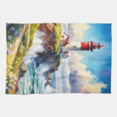 Vuurtoren op een klif theedoek (Horizontaal)