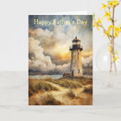 Vuurtoren op een strand kaart (Gele Bloem)