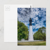 vuurtoren op eilanden zuid - carolina - blauw heme briefkaart (Voorkant / Achterkant)