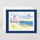 Vuurtoren op het briefkaart (Voorkant / Achterkant)