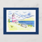 Vuurtoren op het briefkaart (Voorkant)