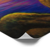 Vuurtoren op het landschapsgebergte van Sunset Sai Poster (Hoek)