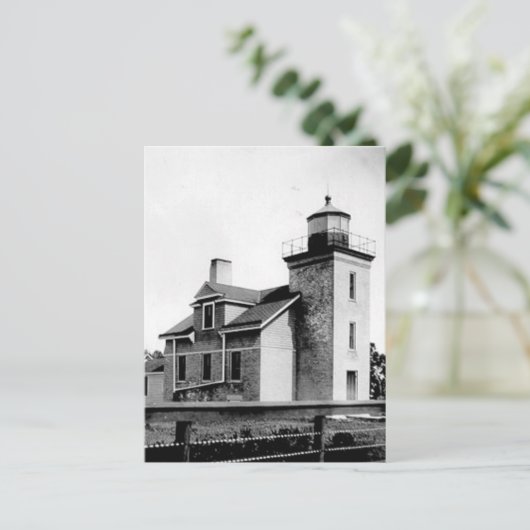 vuurtoren op het schiereiland briefkaart (Staand voorkant)