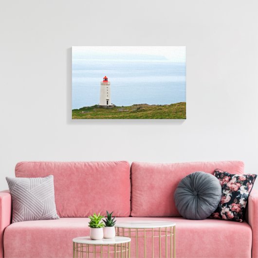 vuurtoren op het schiereiland Vatnsnes - IJsland Canvas Afdruk (Insitu (Woonkamer))