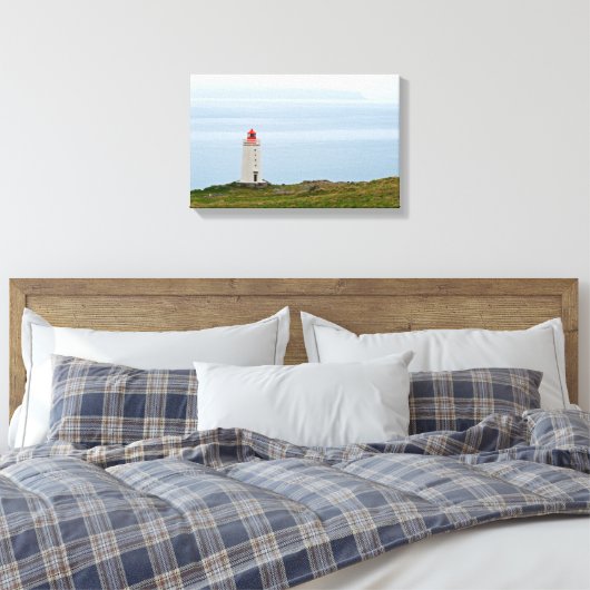 vuurtoren op het schiereiland Vatnsnes - IJsland Canvas Afdruk (Insitu (Slaapkamer))