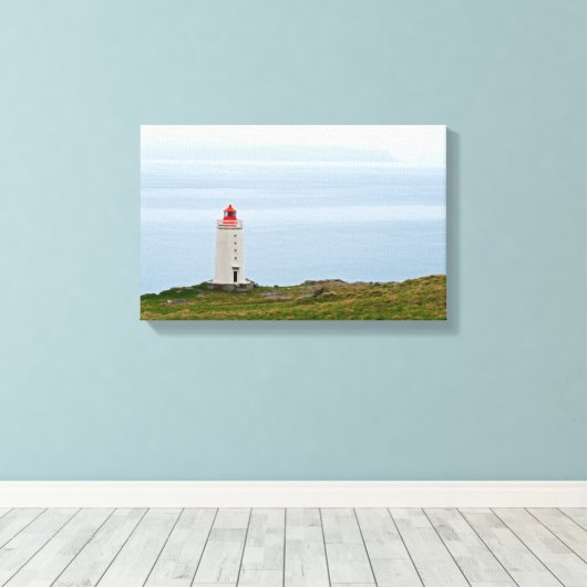 vuurtoren op het schiereiland Vatnsnes - IJsland Canvas Afdruk (Insitu (Houten vloer))