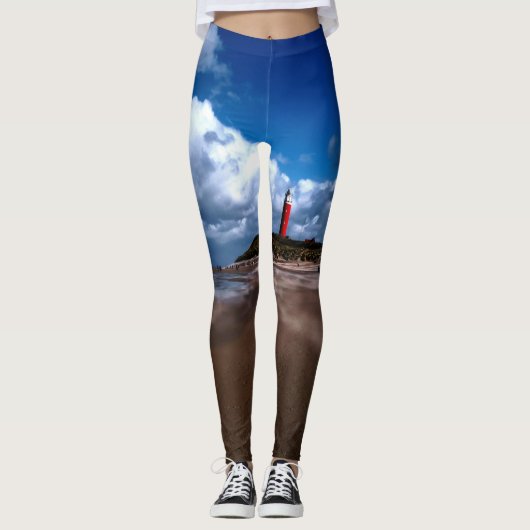 Vuurtoren op het strand leggings (Voorkant)