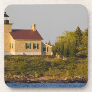 vuurtoren op het superieure meer nabij de kopperha onderzetter