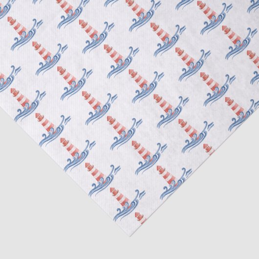 Vuurtoren op het water tissuepapier (Detail)