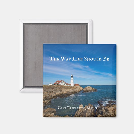 vuurtoren op Kaapse Elizabeth, Maine Magnet (Voorkant / Achterkant)