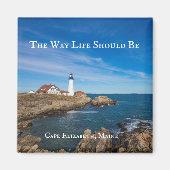 vuurtoren op Kaapse Elizabeth, Maine Magnet (Voorkant)