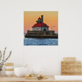 Vuurtoren op Lake Superior, Duluth Minnesota Poster (Keuken)