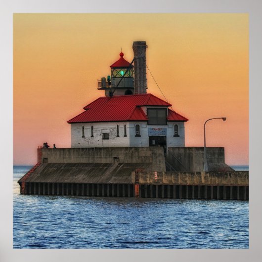 Vuurtoren op Lake Superior, Duluth Minnesota Poster (Voorkant)