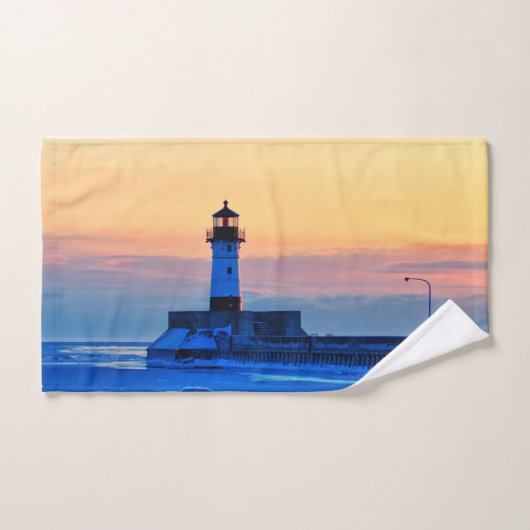 Vuurtoren op Lake Superior Sunrise Handdoek (Handdoek)