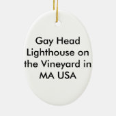 vuurtoren op Martha's werf Keramisch Ornament (Achterkant)