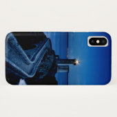 Vuurtoren op muur in oceaan 's nachts Case-Mate iPhone case (Achterkant (horizontaal))