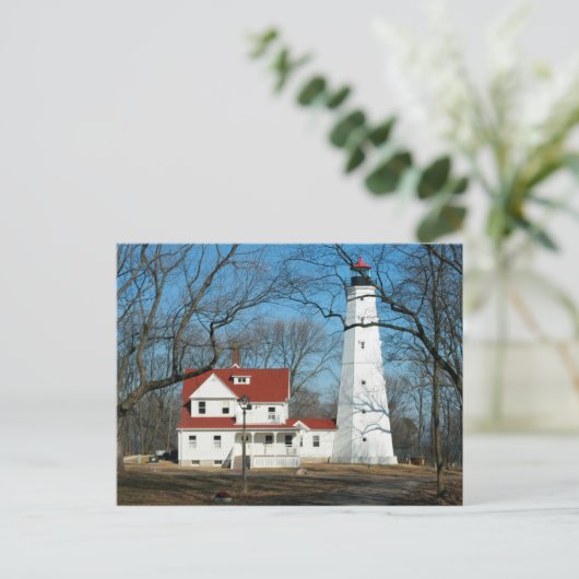 vuurtoren op Noordpunt, Briefkaart op lichte winde (Staand voorkant)