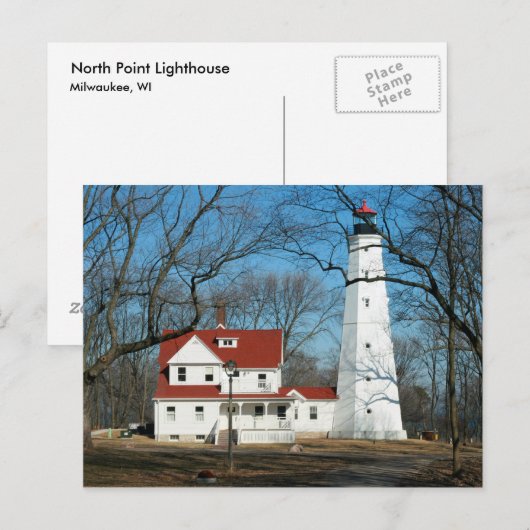 vuurtoren op Noordpunt, Briefkaart op lichte winde (Voorkant / Achterkant)