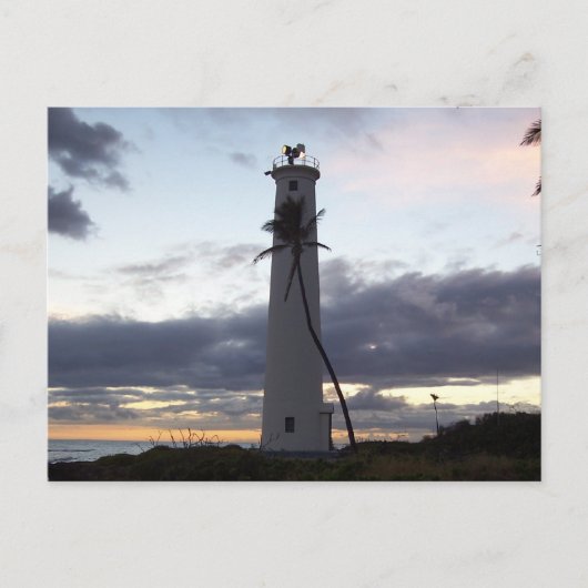 vuurtoren op Oahu Point Briefkaart (Voorkant)