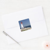 vuurtoren op Peggy's Cove, Nova Scotia, Canada. Vierkante Sticker (Envelop)