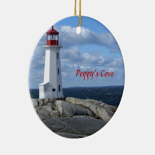 vuurtoren op Peggy's Cove, Nova Scotia Keramisch Ornament (Rechts)