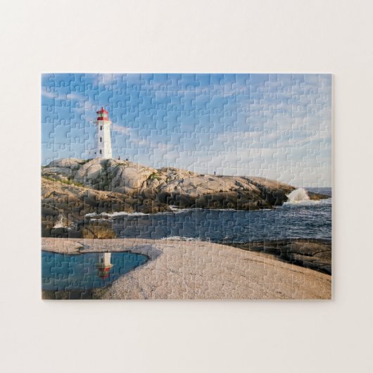 Vuurtoren op Rocks met Ocean Reflection Legpuzzel (Horizontaal)